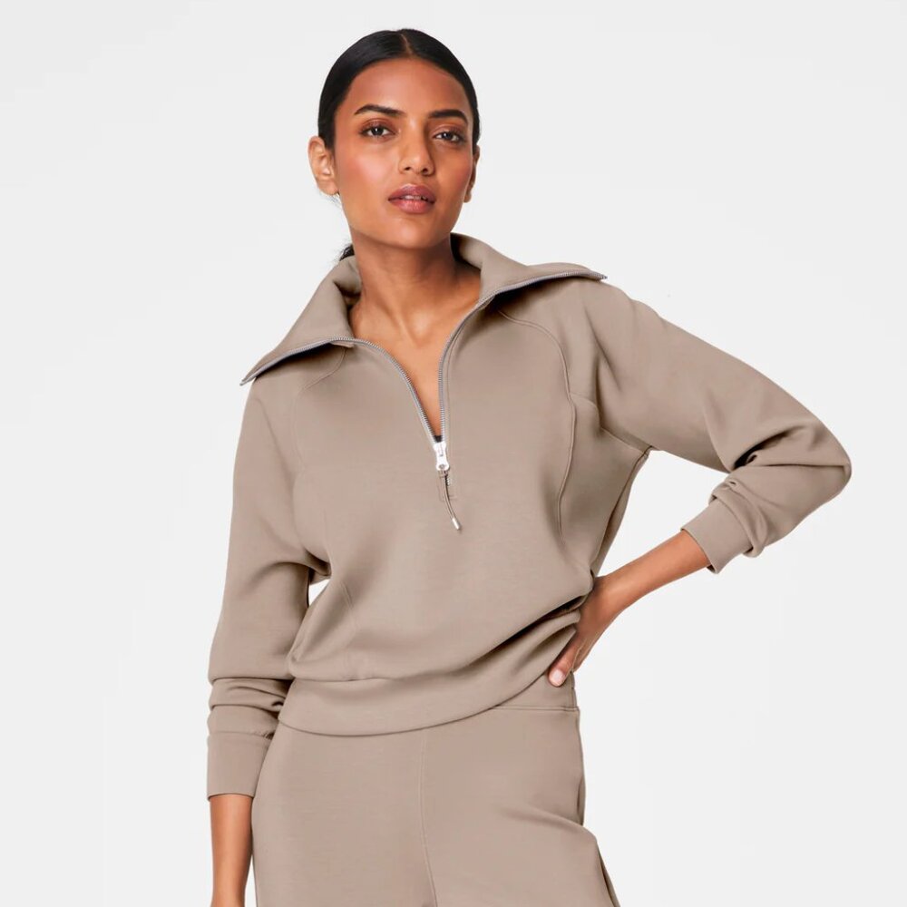 Spanx AirEssentials Half Zip XS Ashwood